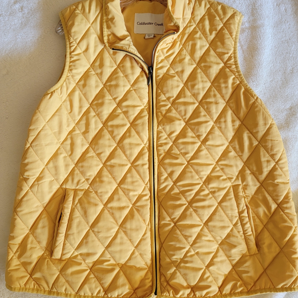 Coldwater Creek Sunny Yellow Quilted Vest